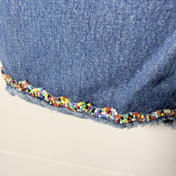 Liz Claiborne LizWear Jean Capris with Multicolored Beading on Hem - Picture 4 of 8